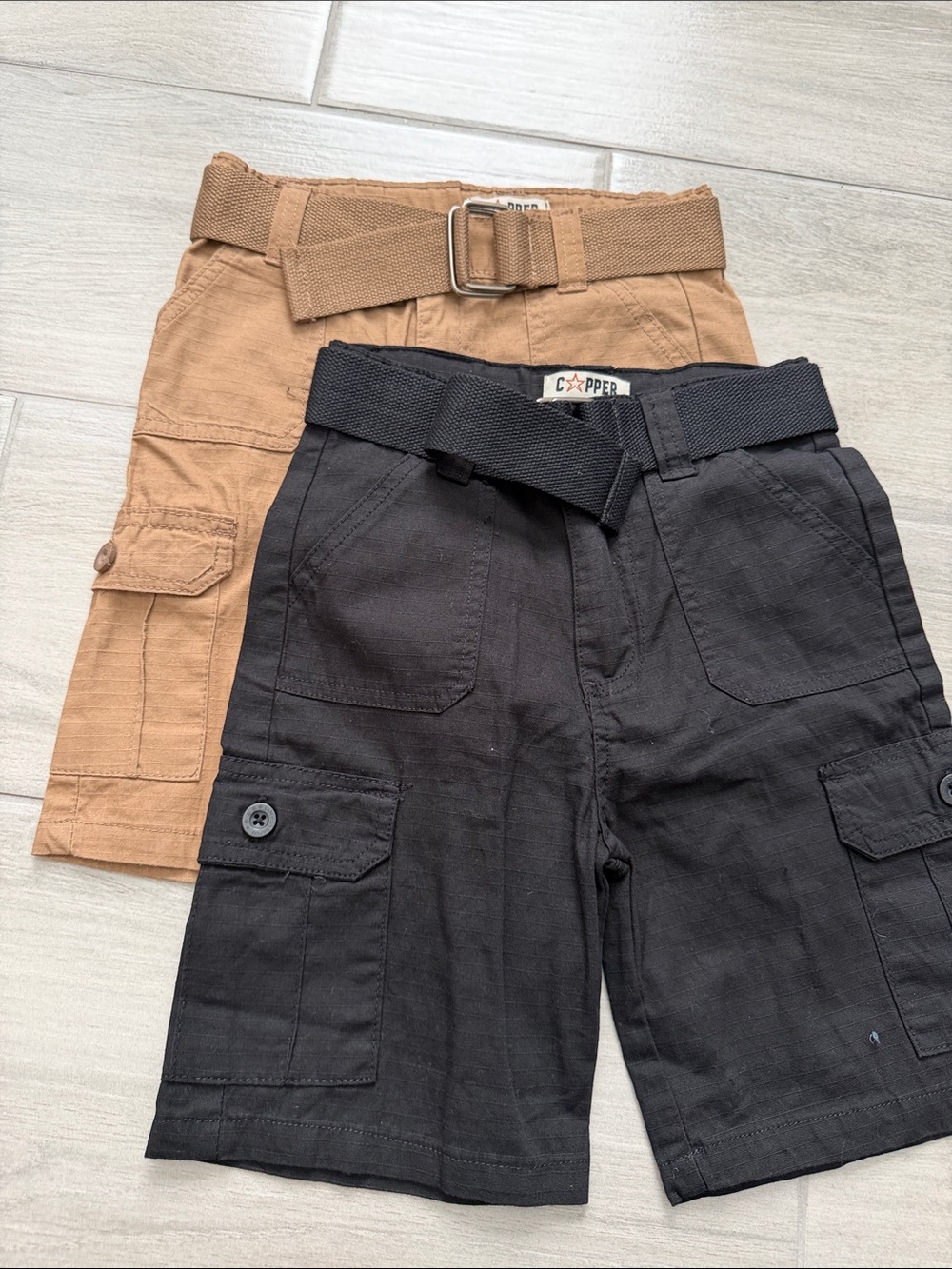 Copper Key Boys Cargo Shorts Bundle Size 4 & 4T with Belts
